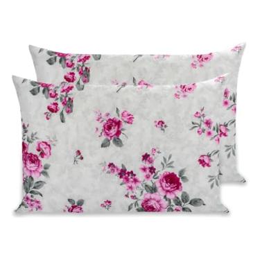 Imagem de Kit 2 Fronhas Avulsas Estampadas Para Travesseiro Malha 100% Algodão Toque Macio Com Zíper Hotel Pousada (Modelo 19, 60x50 cm)