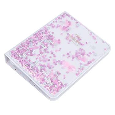 Imagem de Cryfokt Álbum de Livro de Fotos Com Contas de Areia Movediça de PVC de Com 64 Bolsos para Fotos de Mini Câmera, Corpo Pequeno, Grande Capacidade, Adequado para Negócios e Memórias Pessoais (Róseo)