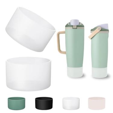 Imagem de LONPARRY Pacote com 2 botas de silicone para garrafa e copo Owala FreeSip Sway 30 1,134 g - Protetor inferior para acessórios Owara Capa protetora antiderrapante (transparente)