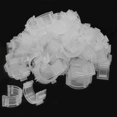 Imagem de Fbshicung 100 peças de clipes de bobina de costura, suporte de bobina transparente, organizadores de carretéis de grampos de linha de plástico, acessório de ferramenta de costura para artesanato DIY