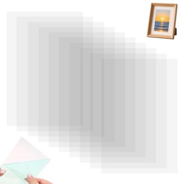 Imagem de 50 folhas de acetato transparente resistente ao calor, folhas de acetato de plástico transparente de 10 x 16 cm para fazer cartões, folhas finas de acetato para criut/impressão/envoltórios de bolo