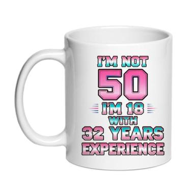 Imagem de SIUNY Caneca de aniversário de 50 anos para mulheres e homens - Presentes de aniversário de 50 anos para mãe, pai, avó, avô, esposa, marido 325 ml 1976 xícara de café (50TH)