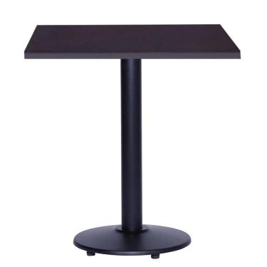 Imagem de Mesa Zeta Ferro Preto 75 Cm (alt) Disco Redondo Tampo Mdp Quadrado 60 Cm (larg) X 2,5 Cm (alt) Preto