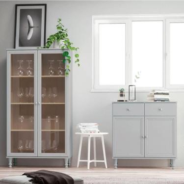 Imagem de Aparador 2 Gavetas e 2 Portas+Cristaleira Ditália 2 Portas