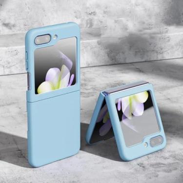 Imagem de Capa com toque aveludado para Samsung Galaxy Z Flip 3 4 5 6 7 5g Flip6 Flip5 - Capa protetora (Para Samsung Z Flip5/Azul Celeste)