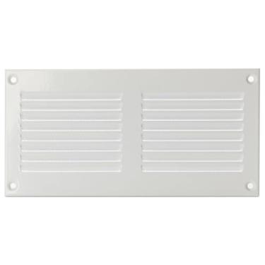 Imagem de LIRAST Capa de ventilação de 15 x 5 cm com tela integrada - grade de retorno de ar branca para parede ou teto - Registro de ventilação HVAC retangular de metal - Dimensões externas: 20 cm L x 10 cm A