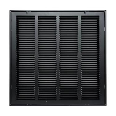 Imagem de Serve para abertura de duto de 20 x 20 | Grade de filtro de ar de retorno de aço da Handua [porta removível] para filtros de 2.5 cm | Grade de tampa de ventilação, preta | Grade de ar frio HVAC |