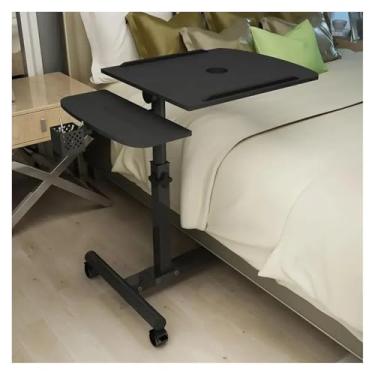 Imagem de uhyOHF Bandeja de cama ajustável, mesa dobrável para laptop com elevador para cabeceira e sofá, estação de trabalho portátil, computador e mesa de aprendizagem, ideal para uso em escritório em casa (7