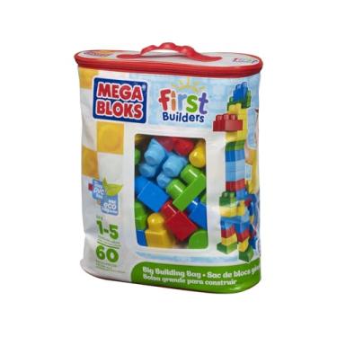 Imagem de Mega Bloks Jogo de Construção Bolsa Clássica com 60 Blocos para crianças a partir de 1 ano