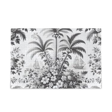 Imagem de WELLDAY Quebra-cabeça retrô flores e palmeiras 500 peças grande jogo de arte para adultos adolescentes