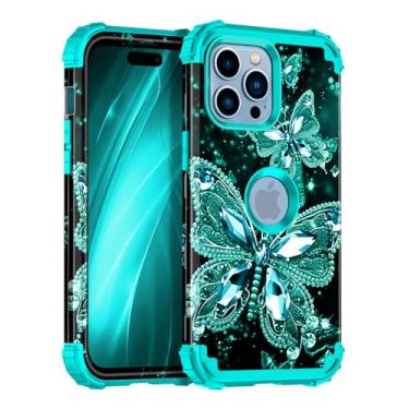 Imagem de Miqala Capa para iPhone 14 Pro Max, brilha no escuro, três camadas, resistente, à prova de choque, proteção total de plástico rígido + capa de silicone macio para Apple iPhone 14 Pro Max de 6,7