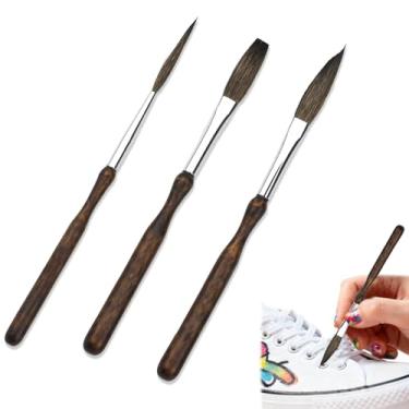 Imagem de YAFIYGI Kit profissional de 3 pincéis para riscas de riscas, conjunto de pincéis de risca de risca de risca, pincéis de rolo de forro longo para pintura de letreiros, desenho, linha fina, kit de
