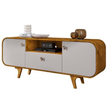 Imagem de Rack Bancada Para Tv 55 Pol 156cm Demi Naturalle/off B02 - Mpozenato