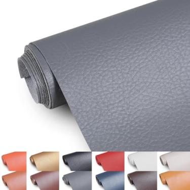 Imagem de Tecido de couro sintético, tecido de estofamento de 139,7 cm de largura por The Yard Marine Vinyl Fabric Outdoor PU Leather Waterproof Sheets Fabric for Crafts Sewings Sofa Wallets Handbag Earrings