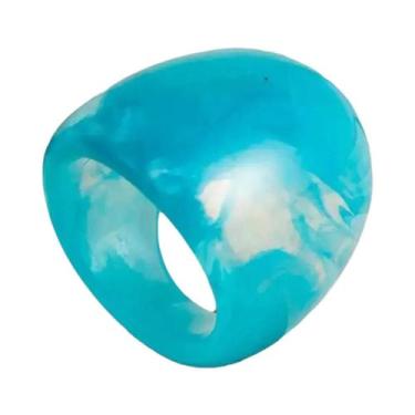 Imagem de Anéis Chunky Boho Para Mulheres Em Resina Acrílica Com Design De Gota 