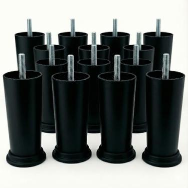 Imagem de Kit Pé Plástico 12 cm para Sofá Cama Armário Rack Móveis Resistente (12)