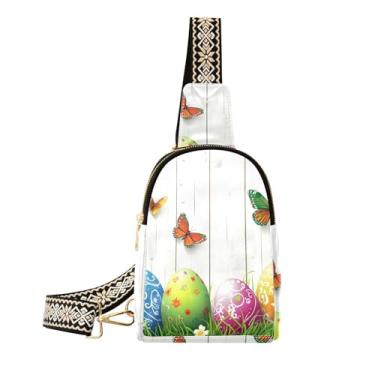 Imagem de CEBUGI Ovos de Páscoa pequena bolsa tiracolo feminina de couro, pochete para caminhadas, viagens ao ar livre