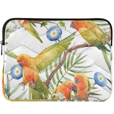 Imagem de Capa para laptop papagaio floral estampa fofa para Mac Air 13 polegadas capa acolchoada para notebook capa universal 13-14 polegadas