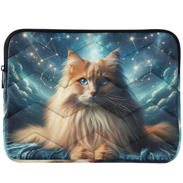 Imagem de Capa fofa para laptop com espaço de gato fofo para Macbook Air 13 polegadas, capa fofa para notebook universal, 13 a 14 polegadas