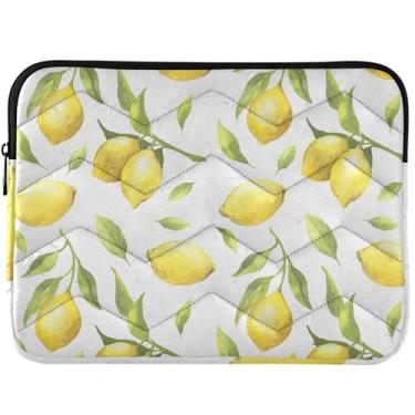 Imagem de Capa para notebook aquarela limão fruta amarela acolchoada para MacBook Pro 14 polegadas capa universal para laptop 13-14 polegadas