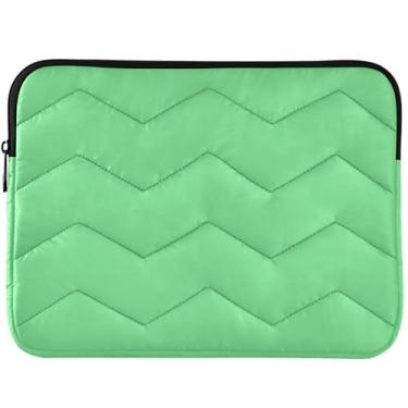 Imagem de Capa para notebook verde malaquita clara acolchoada universal 13-14 polegadas capa para laptop fofa para MacBook Pro capa 14 polegadas