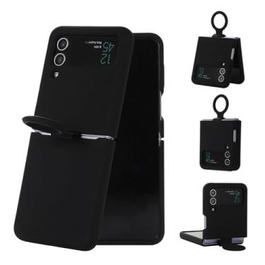 Imagem de Dpofirs Capa para z Flip 3 5g 2021, Capa de Telefone Slim Fit para z Flip3, Protetora de Telefone (Preto)