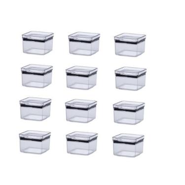 Imagem de Jogo de 12 potes herméticos quadrados 480 ml empilháveis - PARAMOUNT