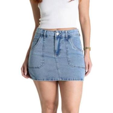 Imagem de Saia Jeans Sawary - 281204 - Azul claro 40-Feminino