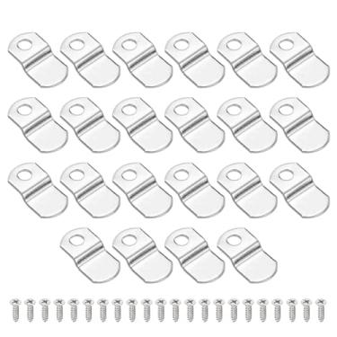 Imagem de PATIKIL Clipes de tela deslocados de 1/20.3 cm, 22 peças de clipes de espelho de moldura de metal em forma de Z, ferramentas de montagem com orifício de montagem para pintura de fotos, inclui 22