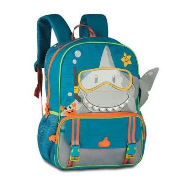Imagem de Mochila Costas Escolar Pequena Infantil Tubarão Bolsa Criança-Masculino