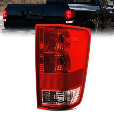 Imagem de Nilight Conjunto de lanterna traseira compatível com Nissan Titan 2004, 2005, 2006, 2007, 2008, 2009, 2010, 2011, 2012, 2013, 2014, 2015, Nissan Titan, luz traseira estilo original, lente vermelha