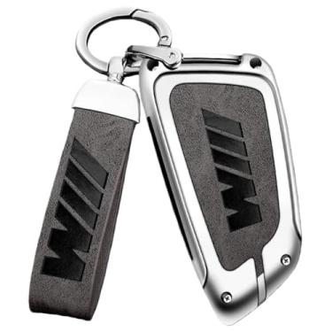 Imagem de Chave de carro de liga de zinco com capa de chaveiro compatível com Bmw F20 G20 G30 X1 X3 X4 X5 G05 X6 X7 G11 F15F16 G01 G02 F48.(H-silver grey)