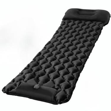 Imagem de colchao dobravel Indivídual Para Ar Livre Com Travesseiro Almofada De Ultraleve Caminhadas De Viagem (PRETO)