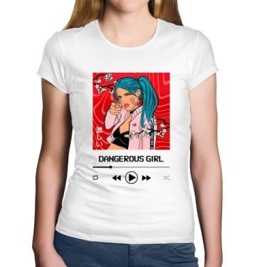 Imagem de Baby Look Algodão Dangerous Girl - Foca na Moda, Branco, GG