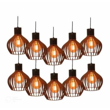 Imagem de kit 10 Pendentes Luminária de Teto Lanchonete Bar Restaurante Varanda 