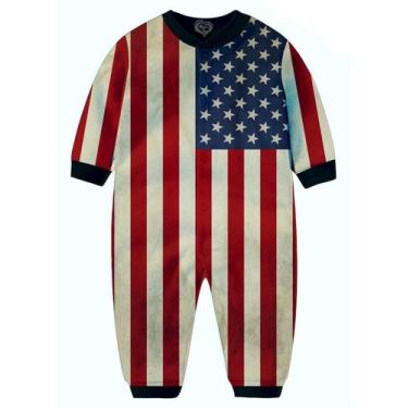 Imagem de Macacão Pijama Bandeira Estados Unidos infantil EUA tip top, 2-3 anos