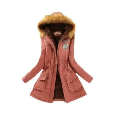 Imagem de Jaqueta De Algodão Feminina Para Outono E Inverno, Acolchoada, Com Cap