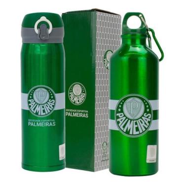 Imagem de Kit Palmeiras Garrafa Termica e Garrafa Aluminio, Palmeiras