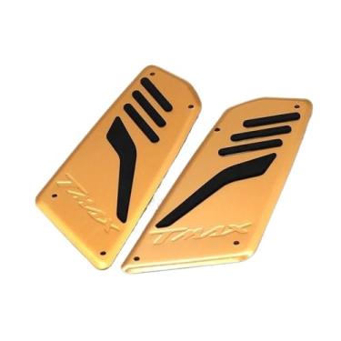 Imagem de Anti-derrapante Para tmax 530 tmax530 dx sx 2017-2019 passageiro dianteiro traseiro footboard pedais pegs apoio para os pés passos(Front Gold)