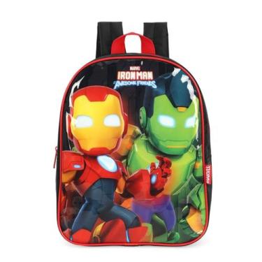Imagem de Mochila Costa Homem de Ferro Creche Vingadores Iron Man Kids Cor:Preto