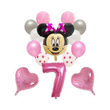 Imagem de Balões Mickey E Minnie Mouse 14pcs Balões De Número De Látex E Folha P