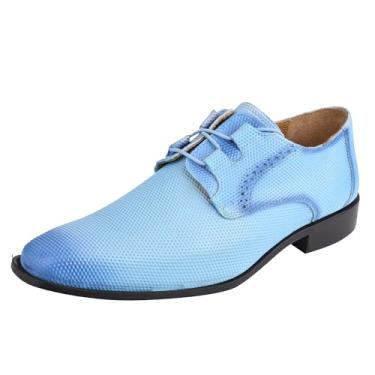 Imagem de Sapato social Liberty Derby masculino formal sem couro clássico com design de pisada e cadarço, Powder Blue, 8.5