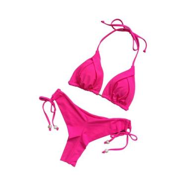 Imagem de Conjunto De Biquíni Sexy Com Alças Halter E Efeito Push Up, Moda Brasi