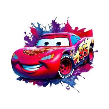 Imagem de Camiseta Infantil Disney Cars Lightning McQueen Com Adesivos De Vinil 