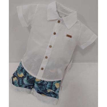 Imagem de Conjunto Bebê Menino Camisa + Shorts Estampado Paraiso 13968-Masculino