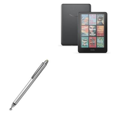 Imagem de BoxWave Caneta Stylus compatível com Amazon Kindle Colorsoft Signature Edition 1ª geração (7 polegadas) - Caneta capacitiva DualTip, ponta de fibra de ponta de disco, caneta Stylus capacitiva - prata