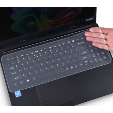 Imagem de Capa de teclado universal para notebook de 15,6 a 16 polegadas (ASUS, Dell, HP, Lenovo, etc.), protetor de teclado de silicone ultrafino, à prova d'água e à prova de poeira, 33,5 x 12,9 cm