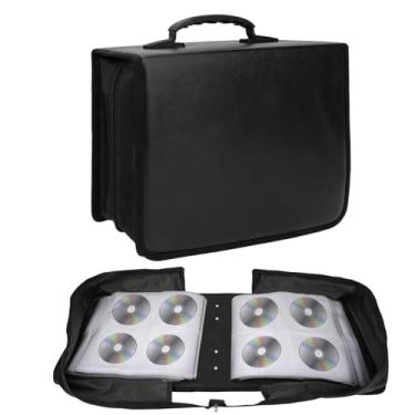 Imagem de Suporte para CD DVD com capacidade para 520 – Carteira de armazenamento de CD portátil com zíper, grande caixa de álbum de mídia para casa, escritório, viagem, carro