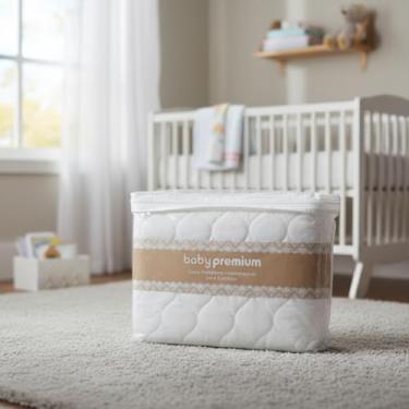 Imagem de Kit Protetor Capa De Berço Colchão E Capa Travesseiro Baby Padrão Americano Impermeável Premium Não Esquenta É Silencioso