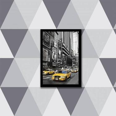 Imagem de Quadro Fotografia Táxi New York Amarelo 24X18Cm